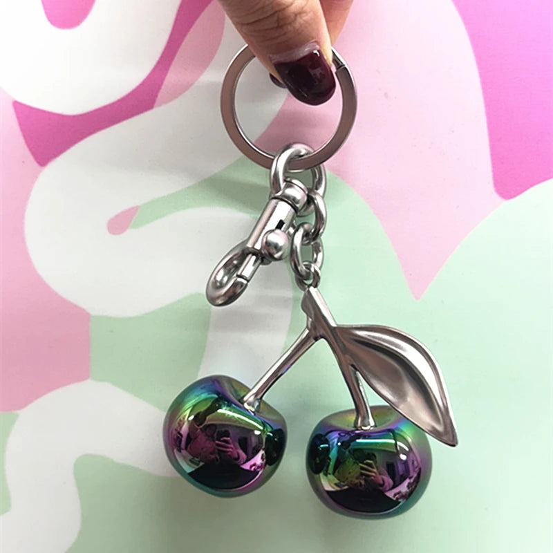 Gradient Cherry Pendant Bag Charm