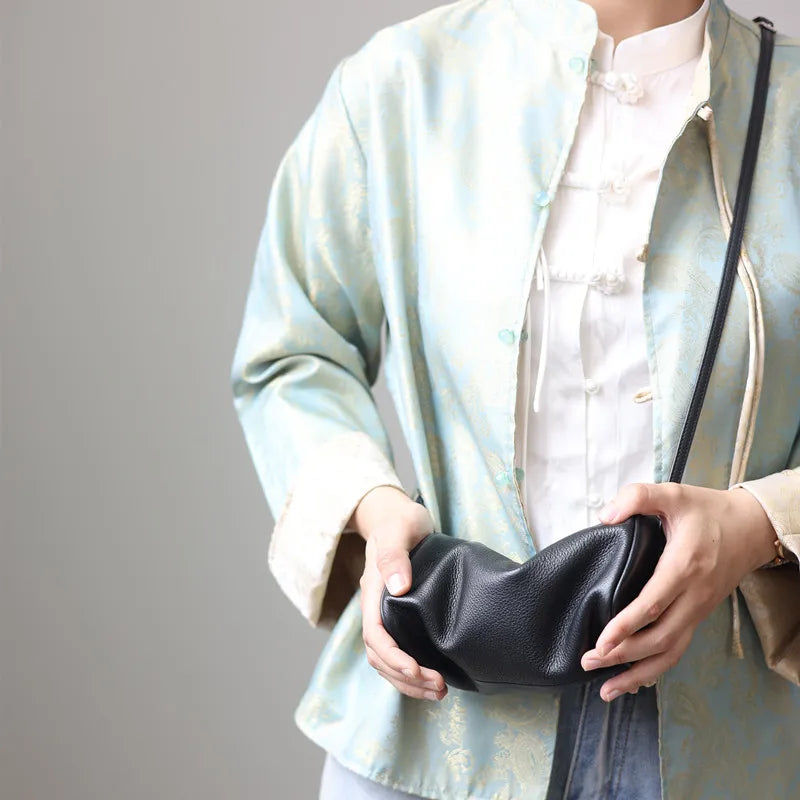 Leather Cylinder Shoulder Bag