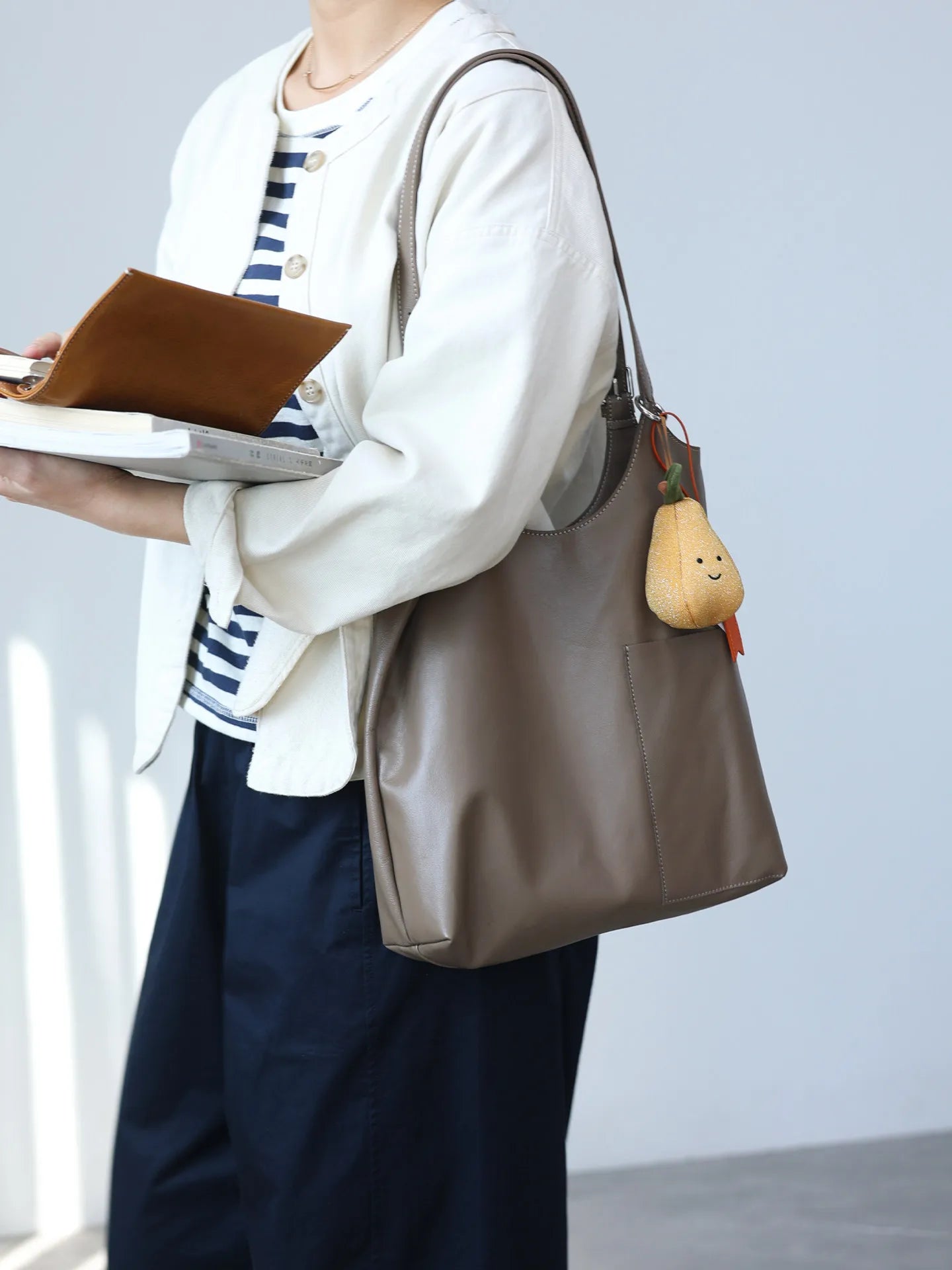 Leather Hobo Shoulder Tote