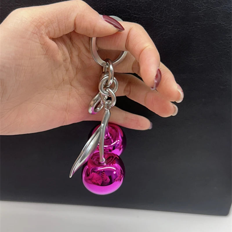 Mirror Cherry Keychain Bag Charm