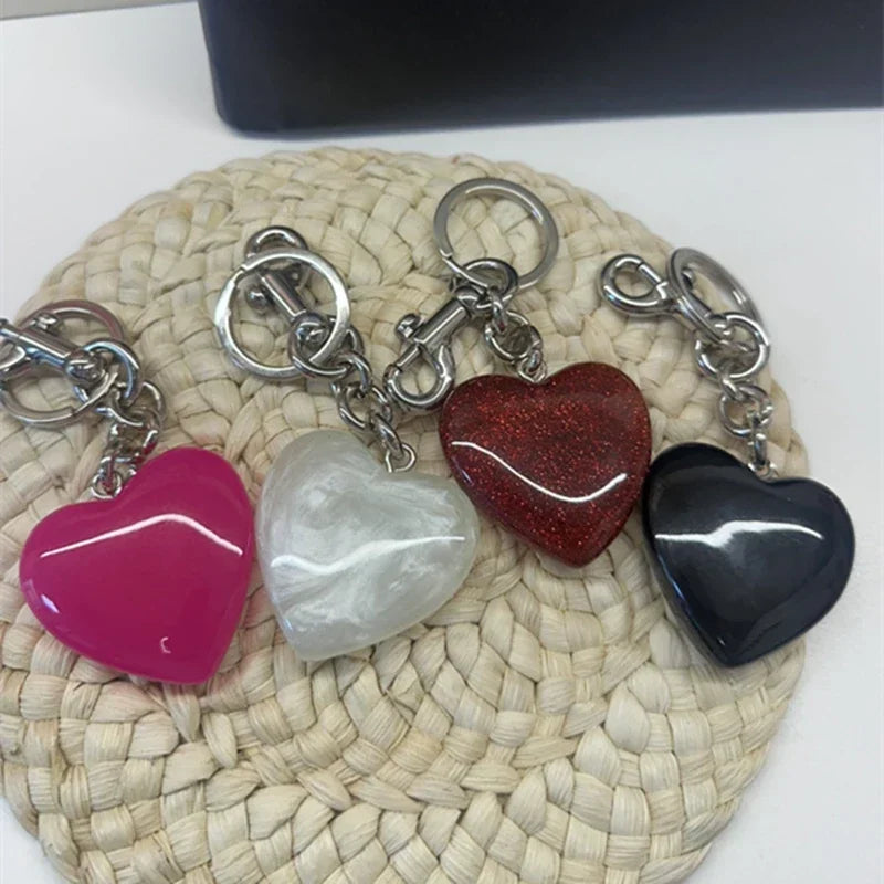 Heart Pendant Keychain Bag Charm