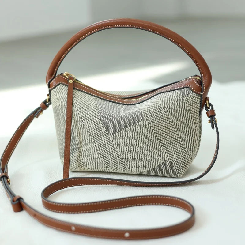 Striped Canvas Mini Crossbody Bag