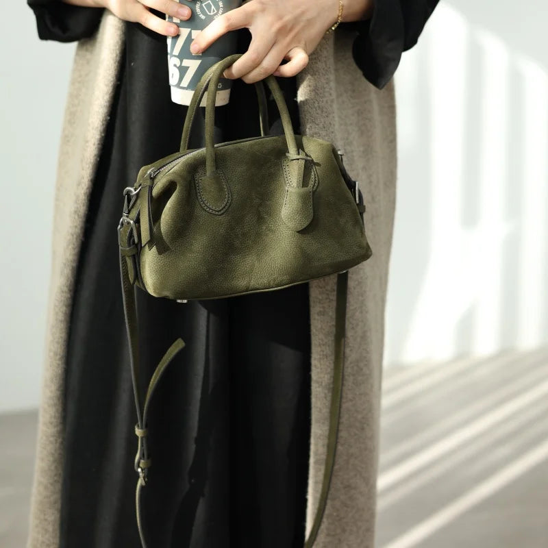 Leather Boston Crossbody Bag