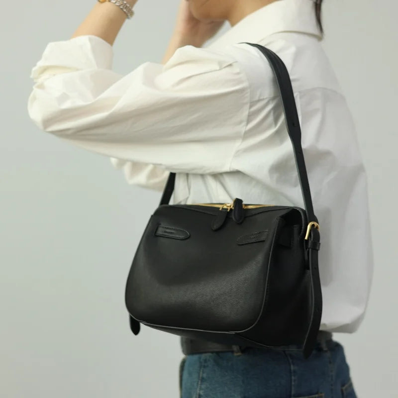 Leather Zip Crossbody Bag