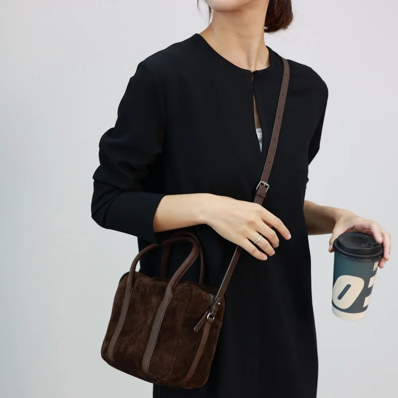 Pebbled Leather Camera Crossbody Bag