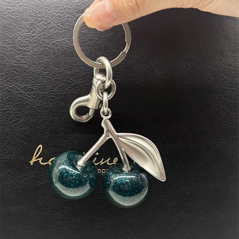Resin Cherry Keychain Bag Charm