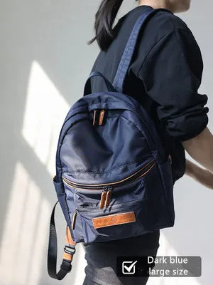 Nylon Leather Trim Travel Backpack