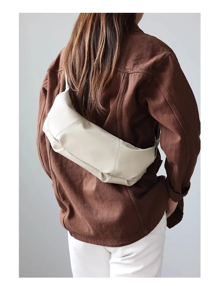 Leather Crescent Shoulder Bag