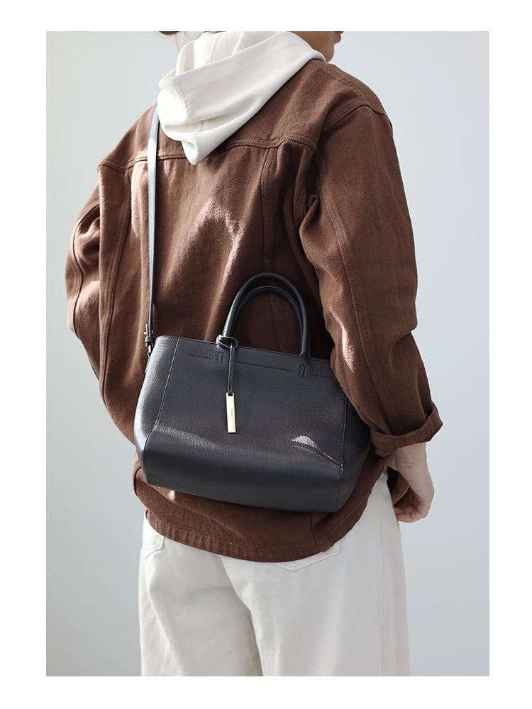 Pebbled Leather Crossbody Tote