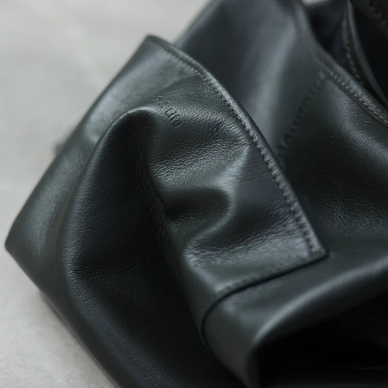 Leather Front Pocket Tote