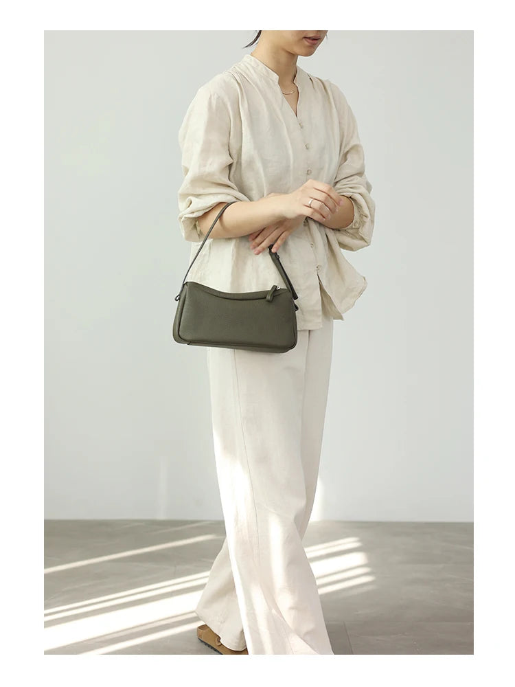 Zipper Leather Mini Crossbody Bag