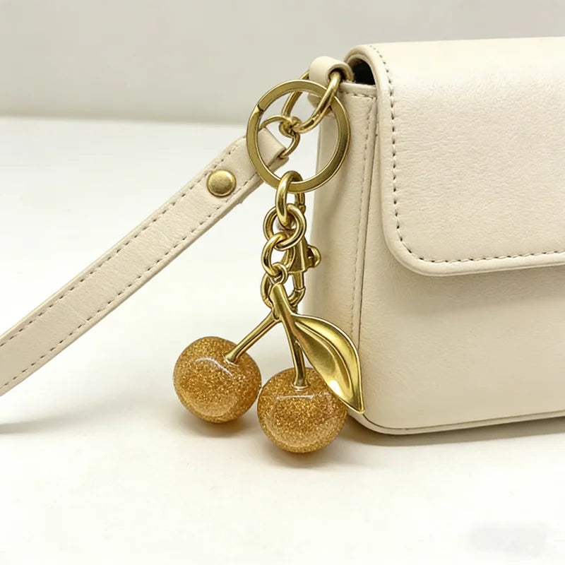 Sparkling Cherry Keychain Bag Charm