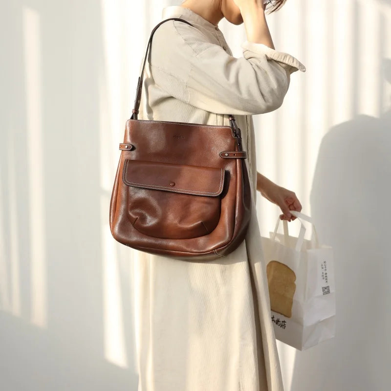 Leather Flap Shoulder Bag