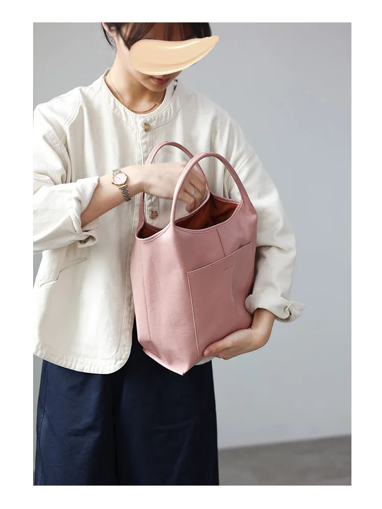 Leather Front Pocket Tote