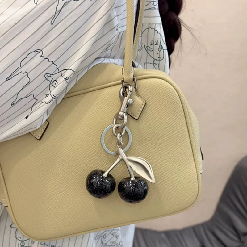 Glitter Cherry Keychain Bag Charm