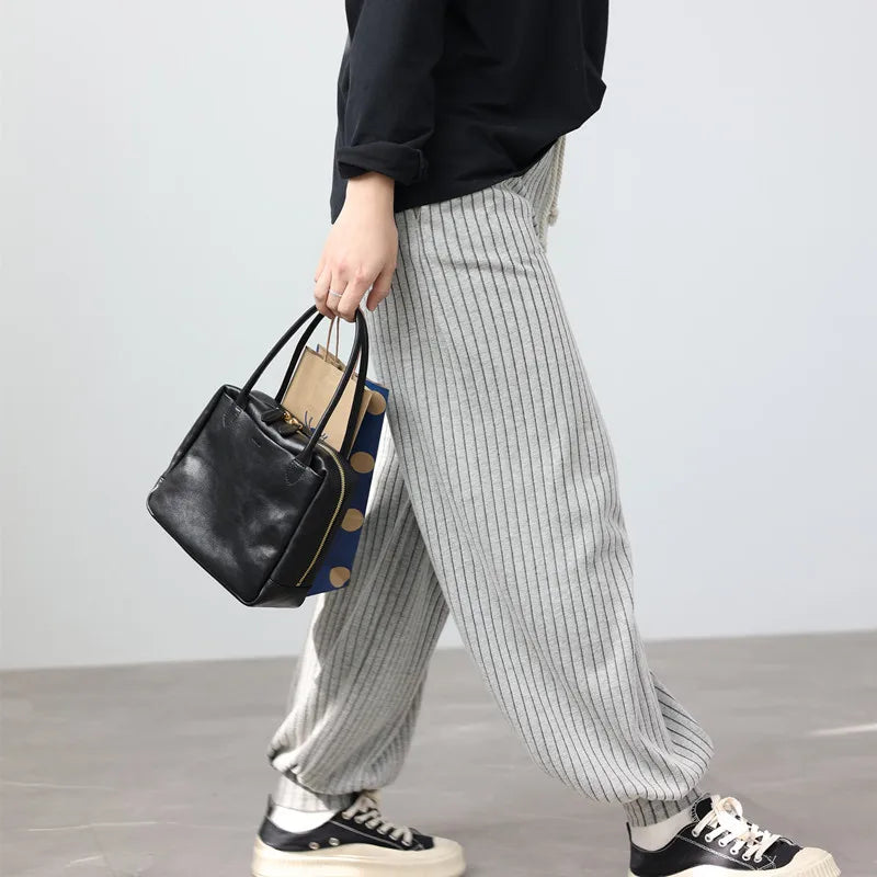 Leather Square Zip Tote