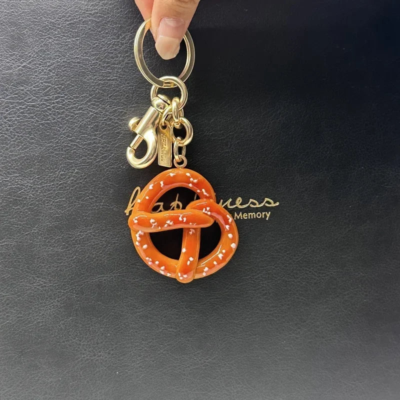 Pretzel Pendant Keychain Bag Charm
