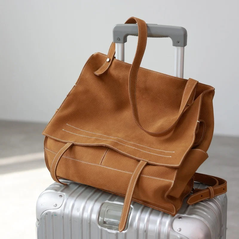Leather Flap Commuter Backpack