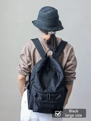 Nylon Leather Trim Travel Backpack