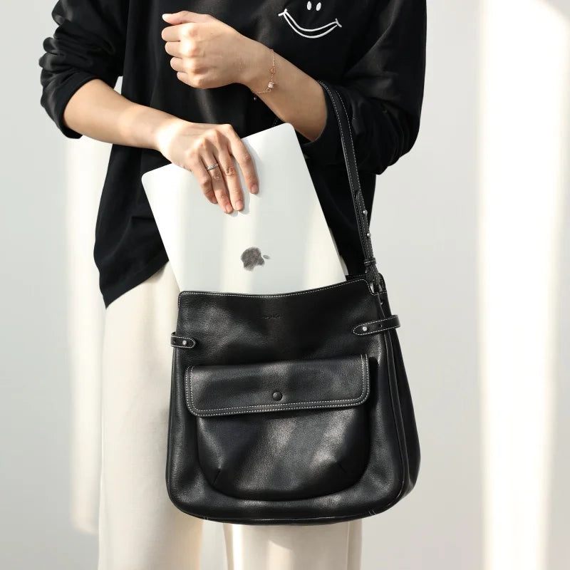 Leather Flap Shoulder Bag