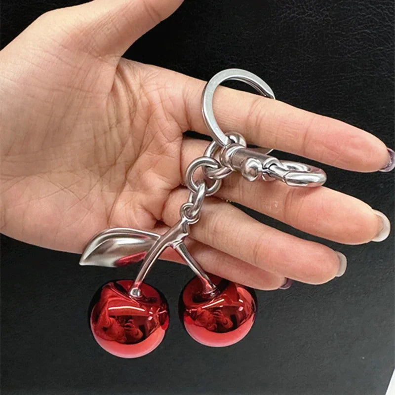 Glossy Cherry Keychain Bag Charm