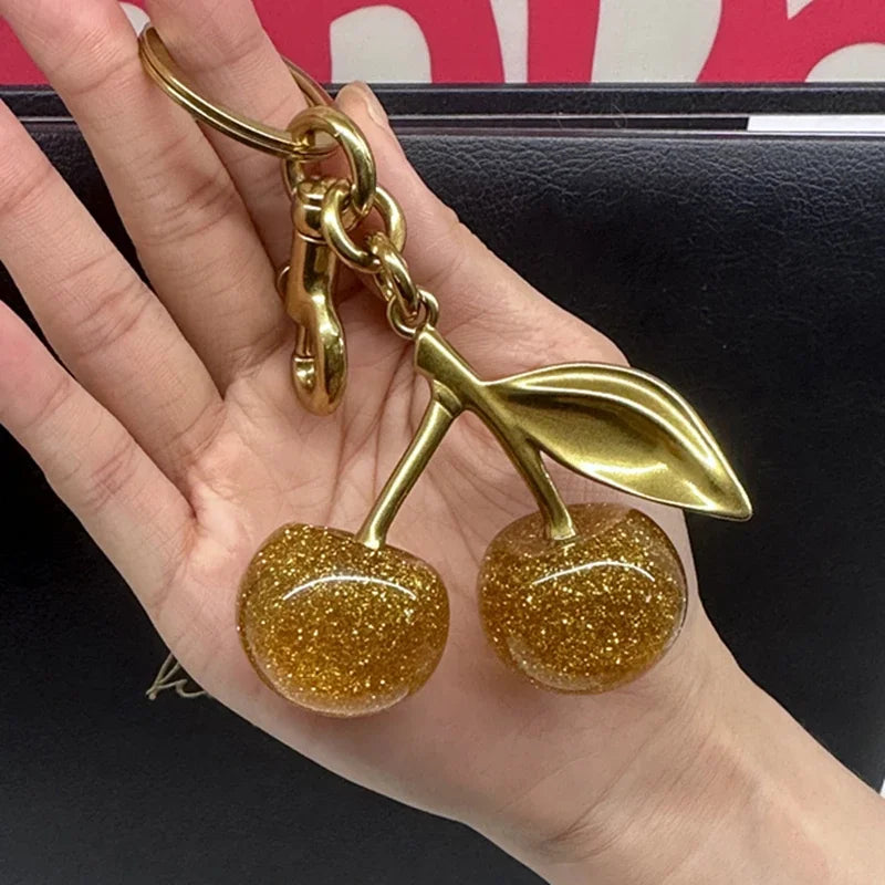 Sparkling Cherry Keychain Bag Charm