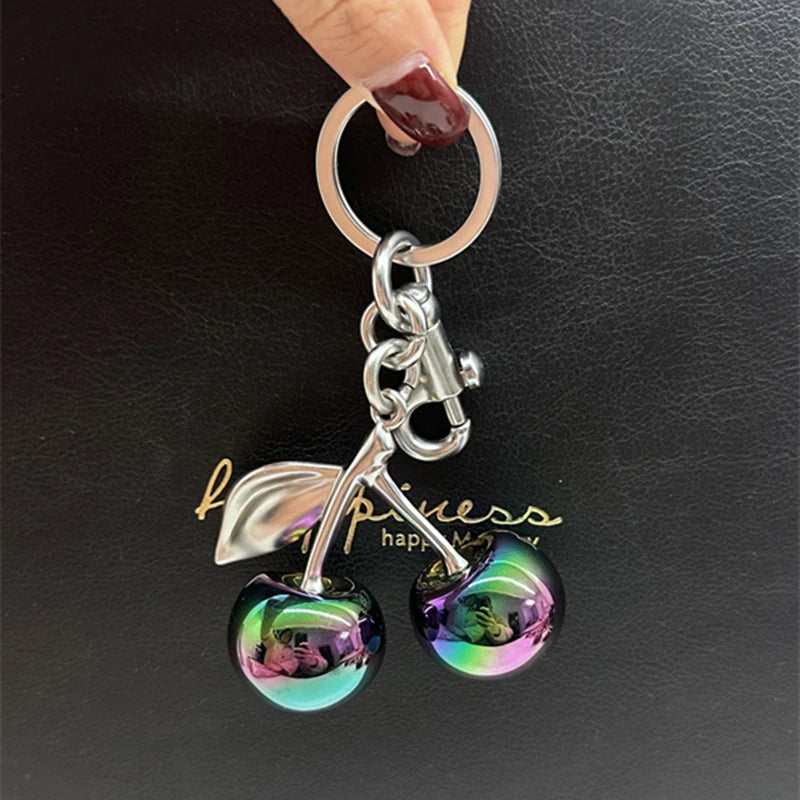 Gradient Cherry Pendant Bag Charm