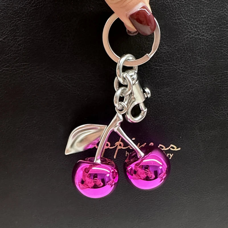 Mirror Cherry Keychain Bag Charm