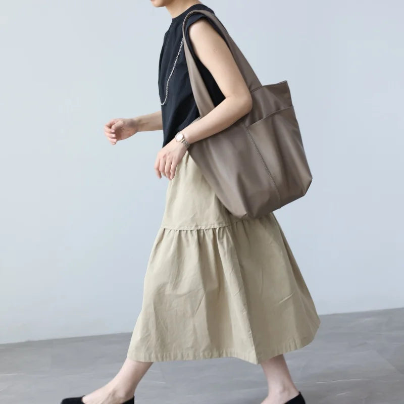 Large Leather Shoulder Tote