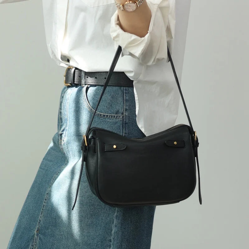 Leather Zip Crossbody Bag