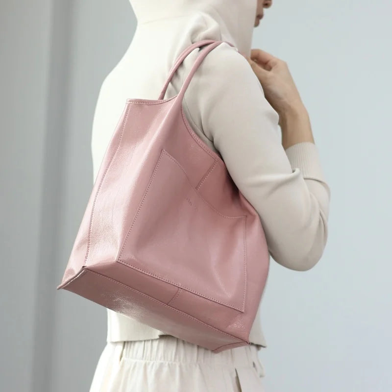 Leather Front Pocket Tote