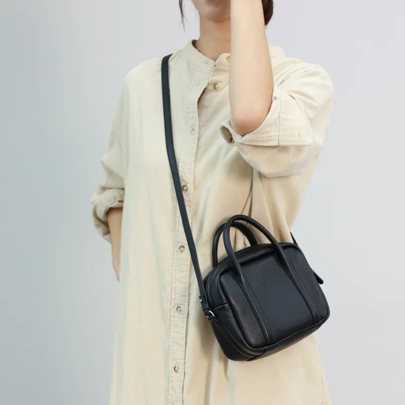 Pebbled Leather Camera Crossbody Bag