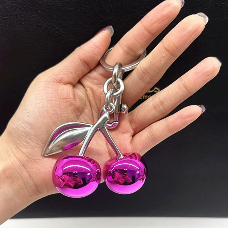 Mirror Cherry Keychain Bag Charm