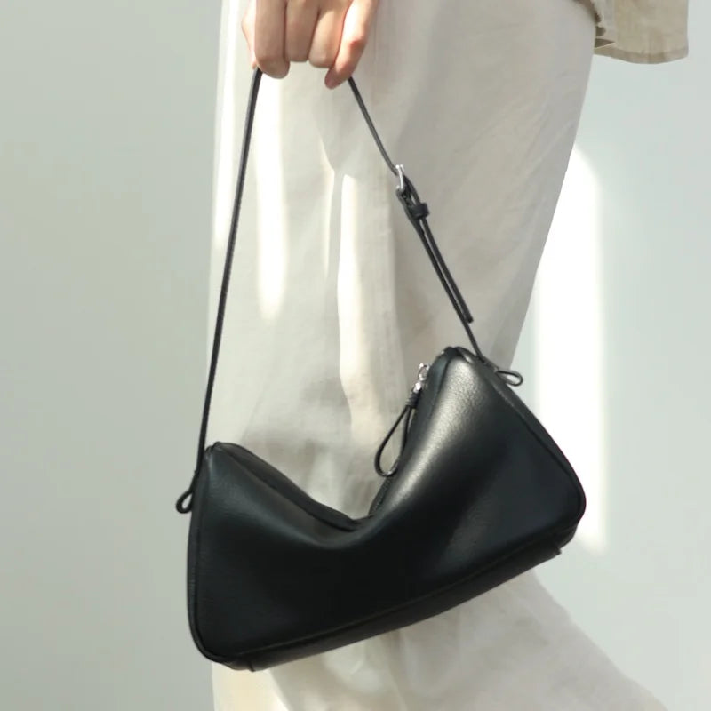 Zipper Leather Mini Crossbody Bag