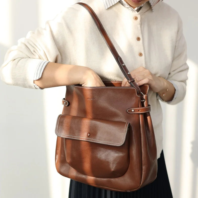 Leather Flap Shoulder Bag