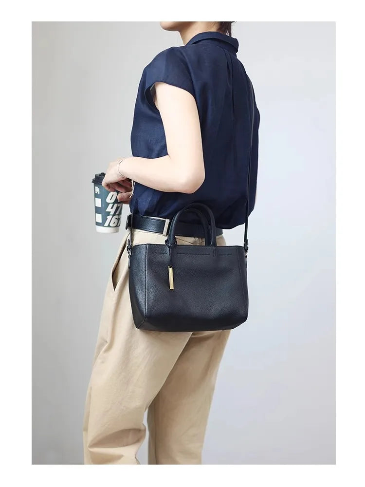 Pebbled Leather Crossbody Tote