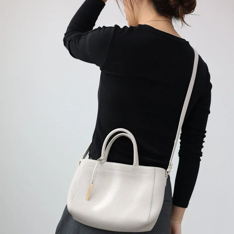 Pebbled Leather Crossbody Tote