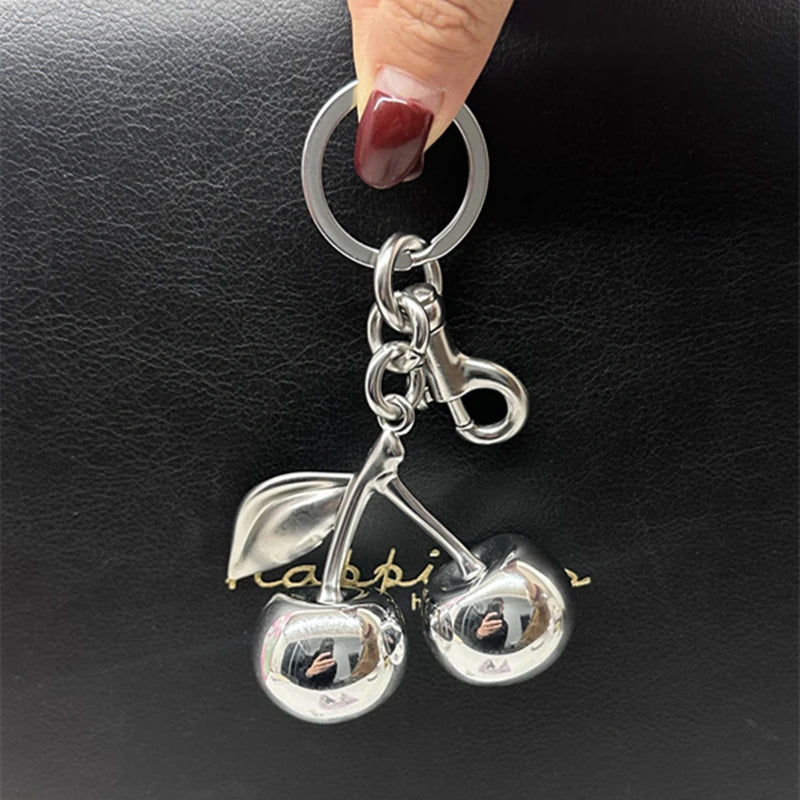 Mirror Cherry Pendant Bag Charm