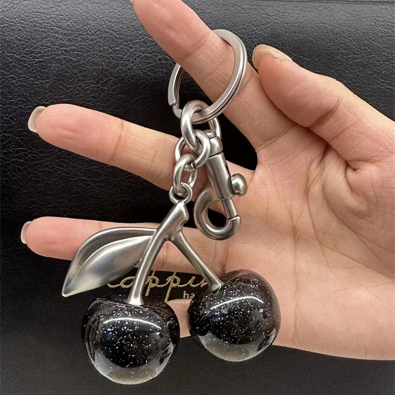 Glitter Cherry Keychain Bag Charm