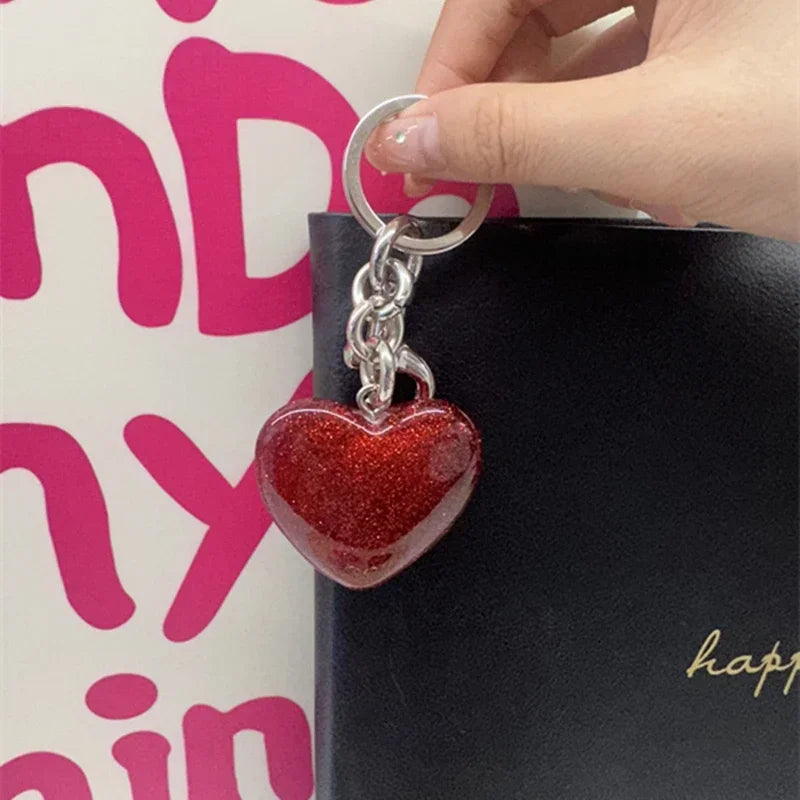Heart Pendant Keychain Bag Charm