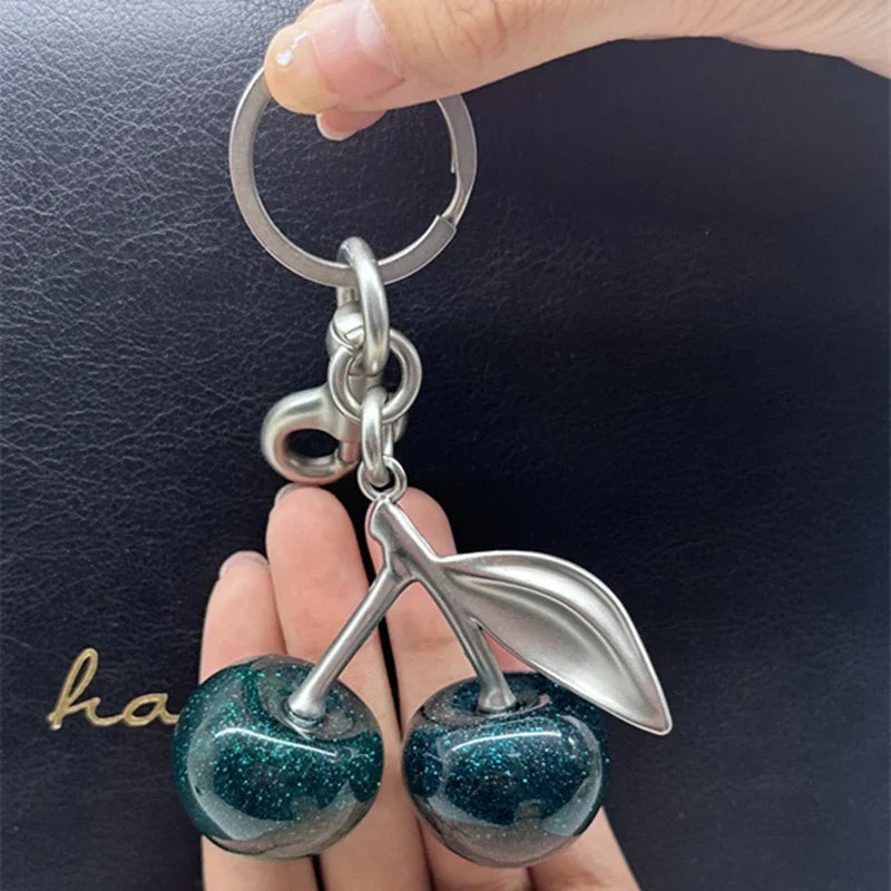 Resin Cherry Keychain Bag Charm