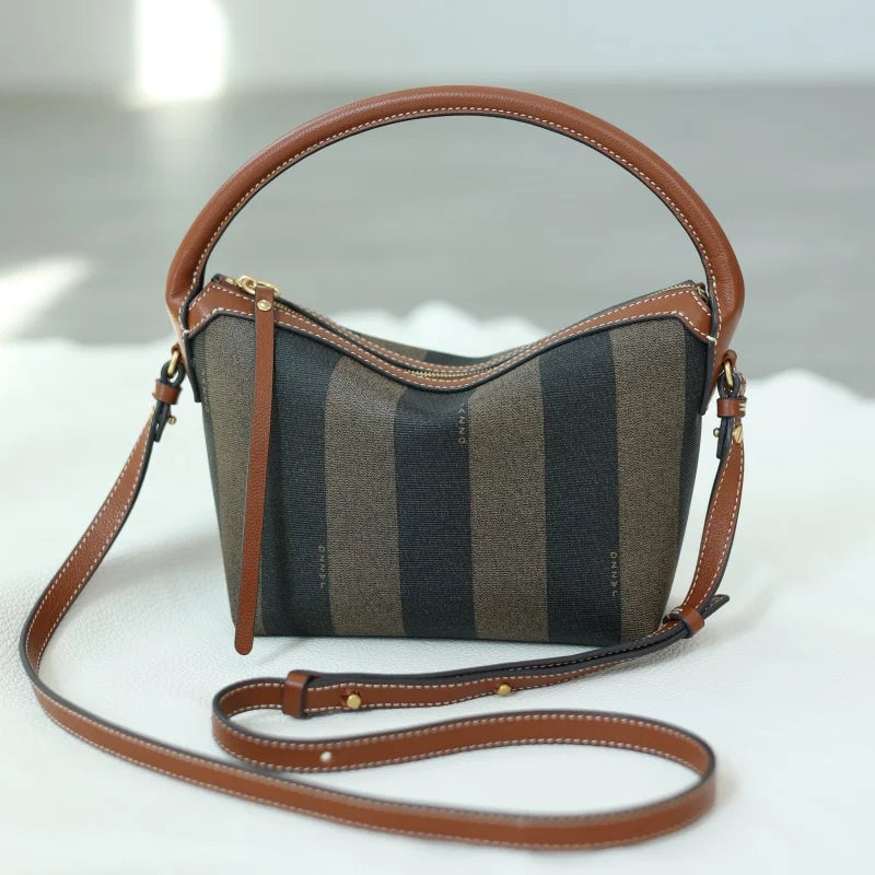 Striped Canvas Mini Crossbody Bag