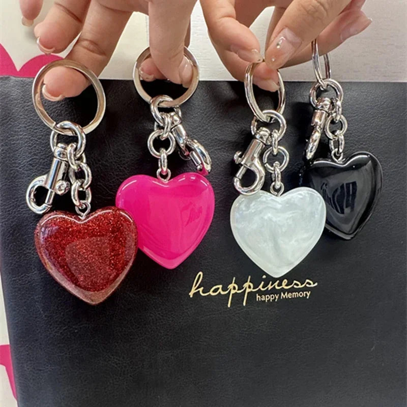 Heart Pendant Keychain Bag Charm