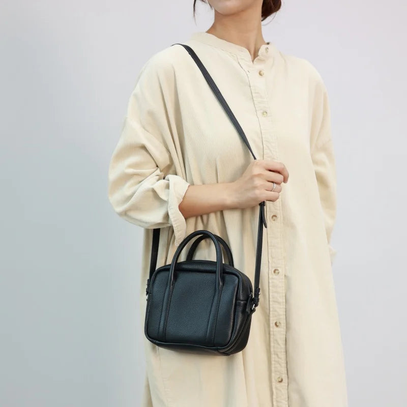 Pebbled Leather Camera Crossbody Bag