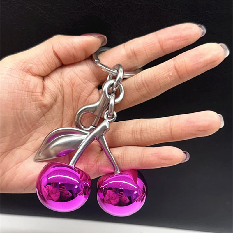 Mirror Cherry Keychain Bag Charm