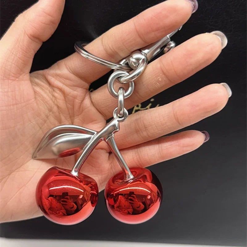Glossy Cherry Keychain Bag Charm