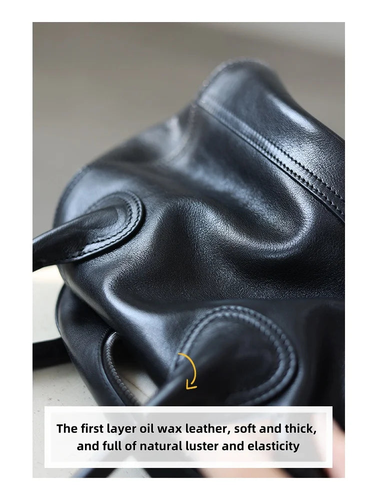 Leather Barrel Shoulder Bag