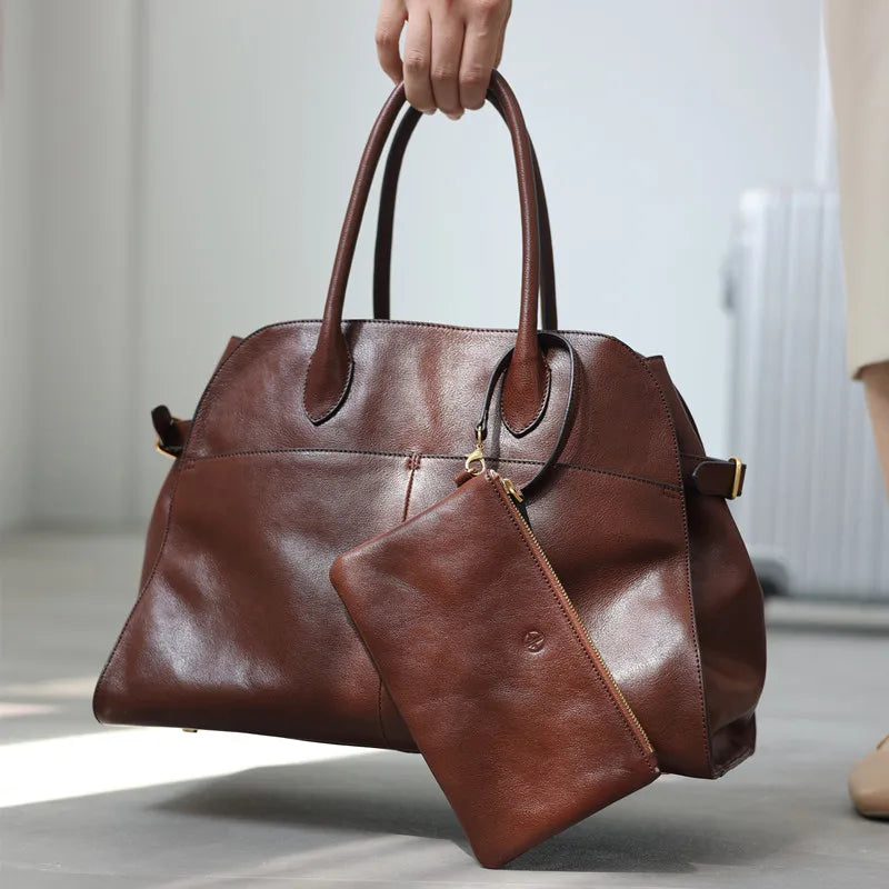Soft Leather Commuter Tote