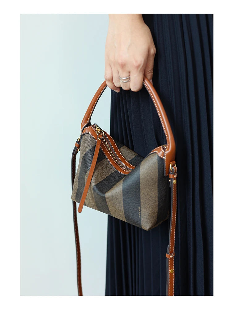 Striped Canvas Mini Crossbody Bag