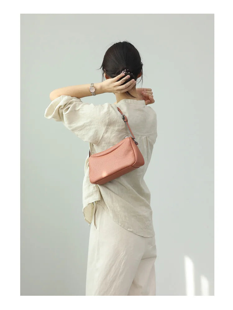 Zipper Leather Mini Crossbody Bag